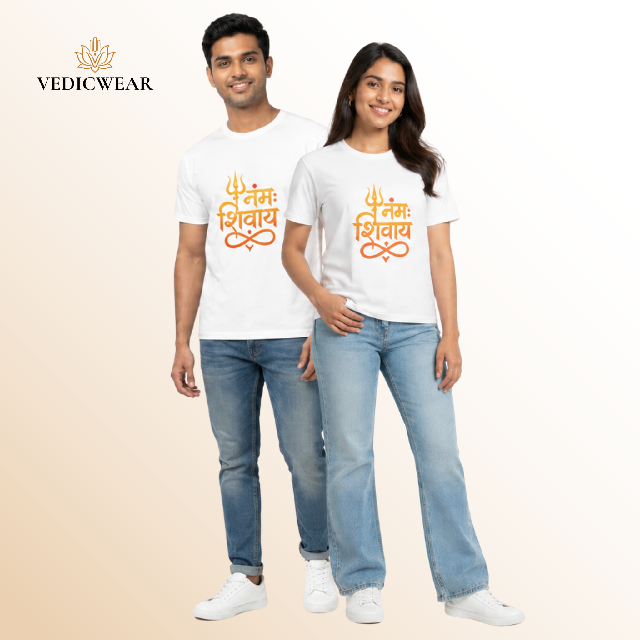Om Namah Shivaya T-Shirt - Saffron. 1 pc.