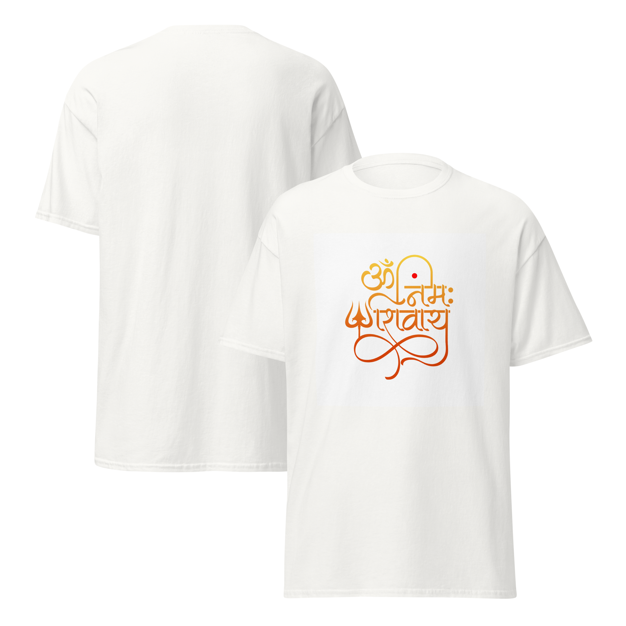 Om Namah Shivaya T-Shirt - Saffron. 1 pc.